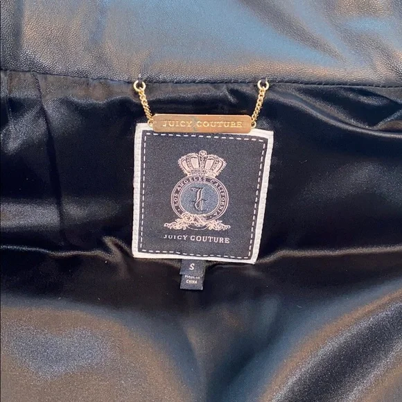 Juicy Couture Black 100% Leather Puff Vest S - Picture 5 of 8